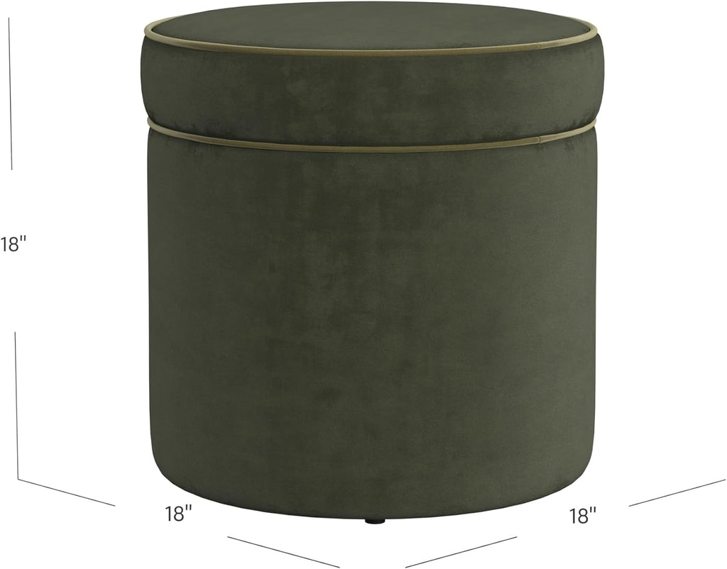 Spatial Order Velvet Storage Ottoman
