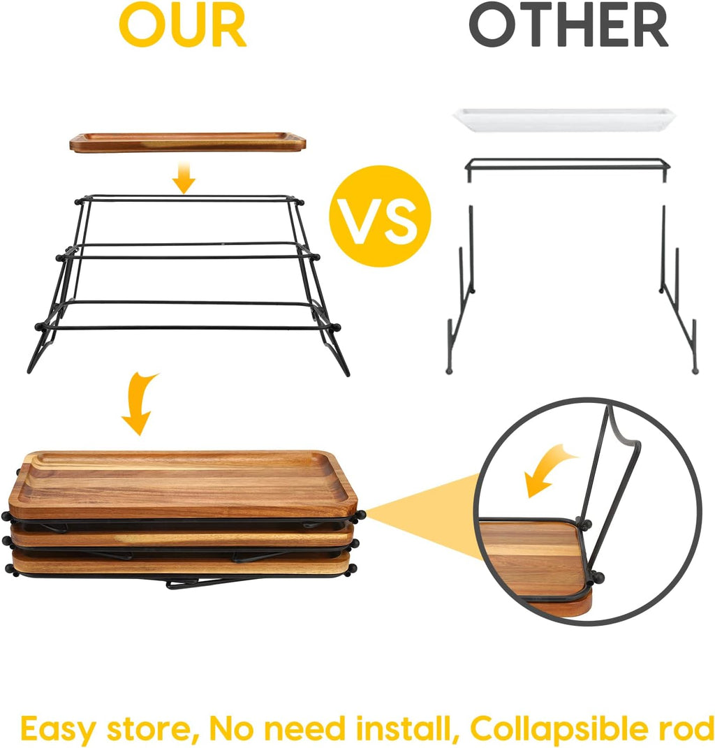3 Tier Acacia Wood Cupcake Stand Tray