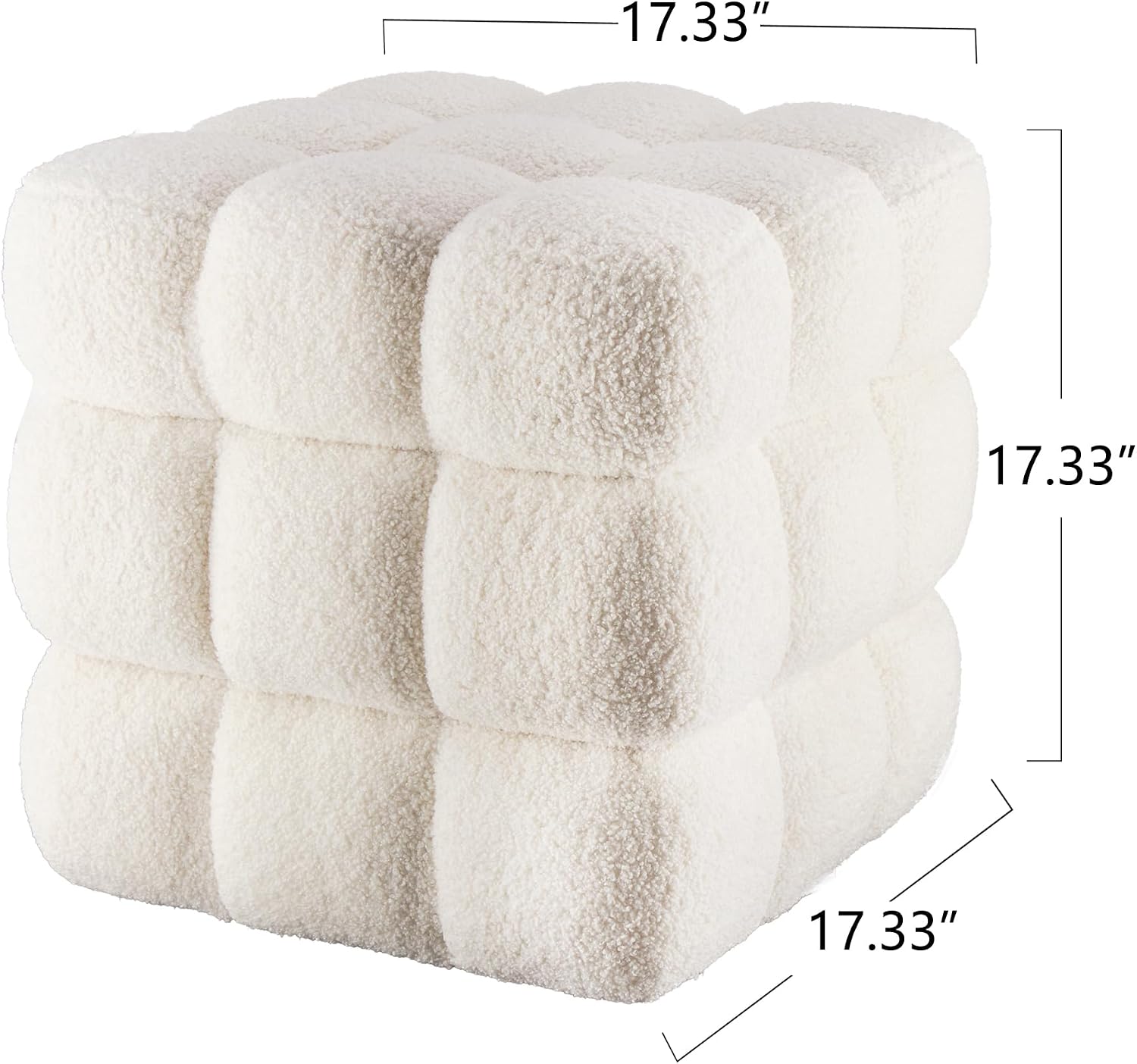 White Sherpa Square Ottoman