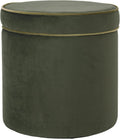 Spatial Order Velvet Storage Ottoman