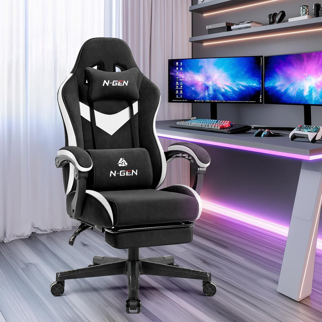 Fabric Gaming Chair Footrest