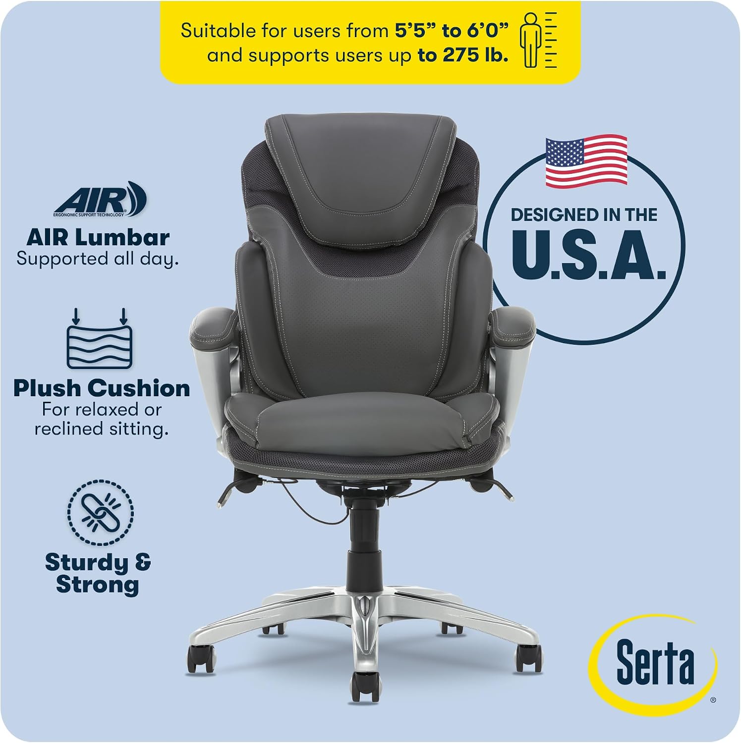 Serta Bryce Leather Executive Office Chair