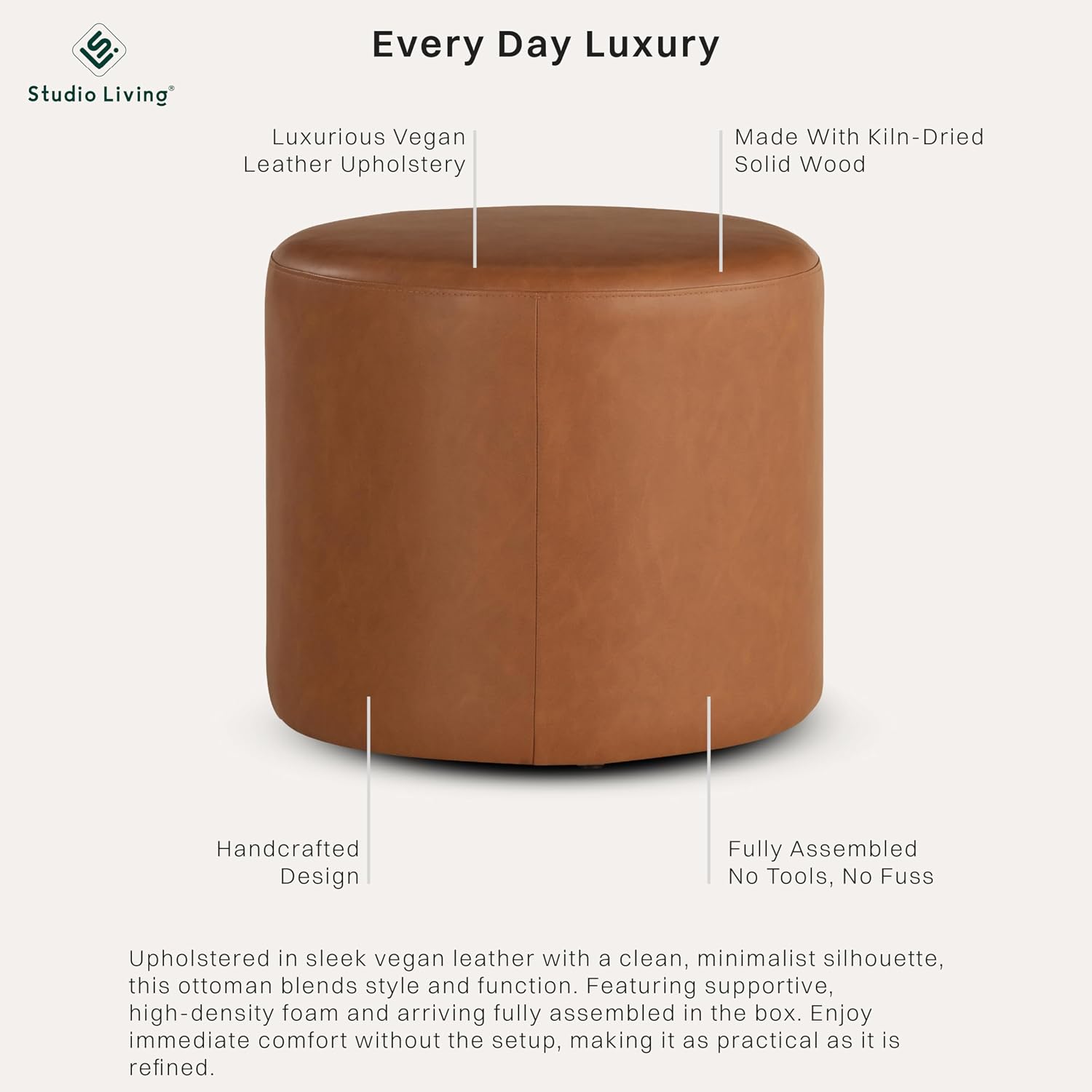 Lifestyle Solutions Wentworth Round Ottoman