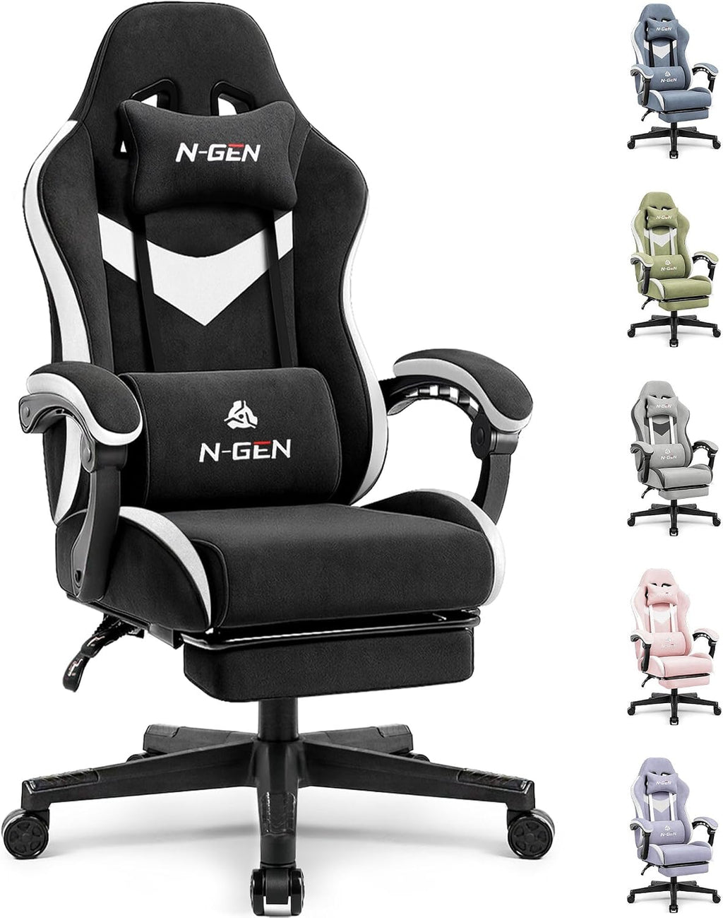 Fabric Gaming Chair Footrest