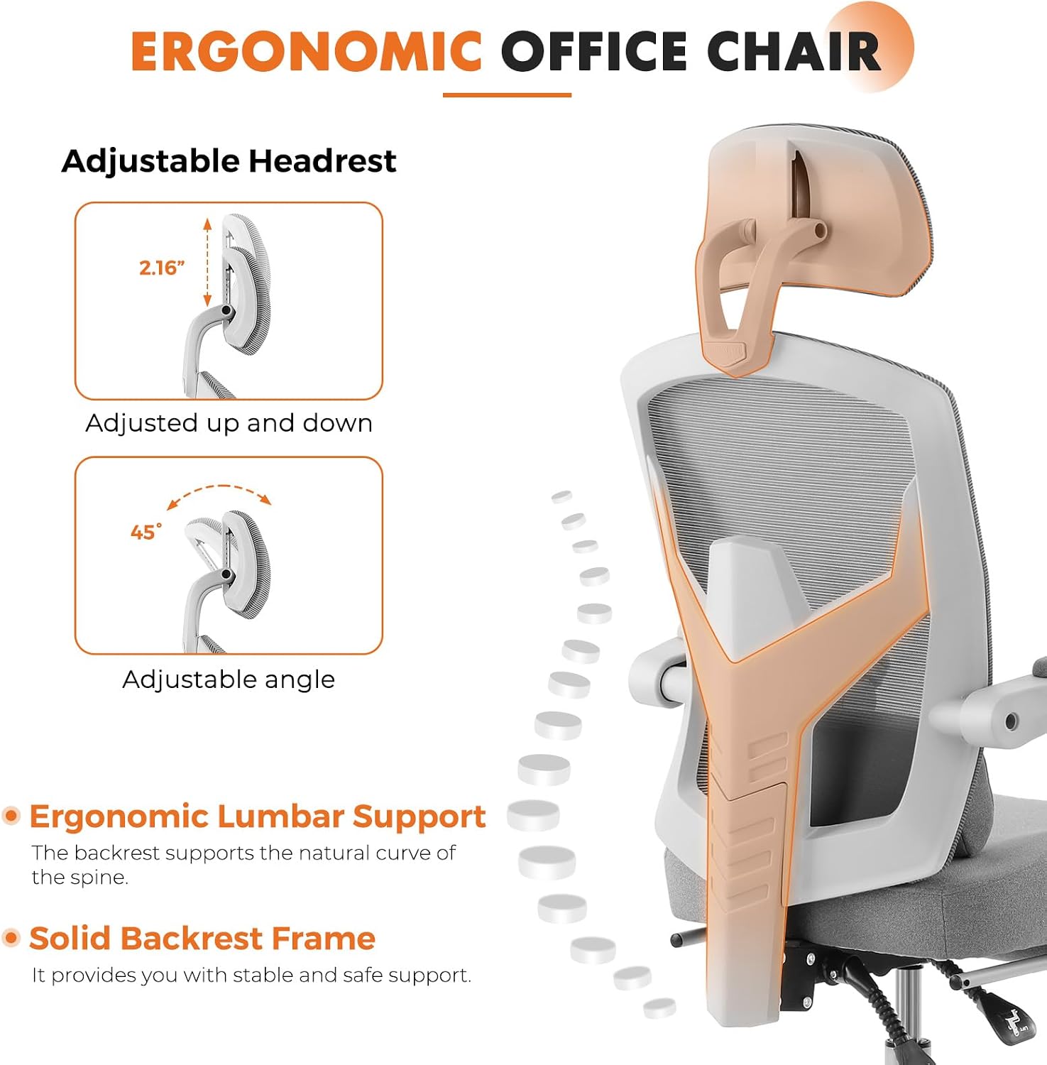 Sweetcrispy Mesh Office Chair Footrest