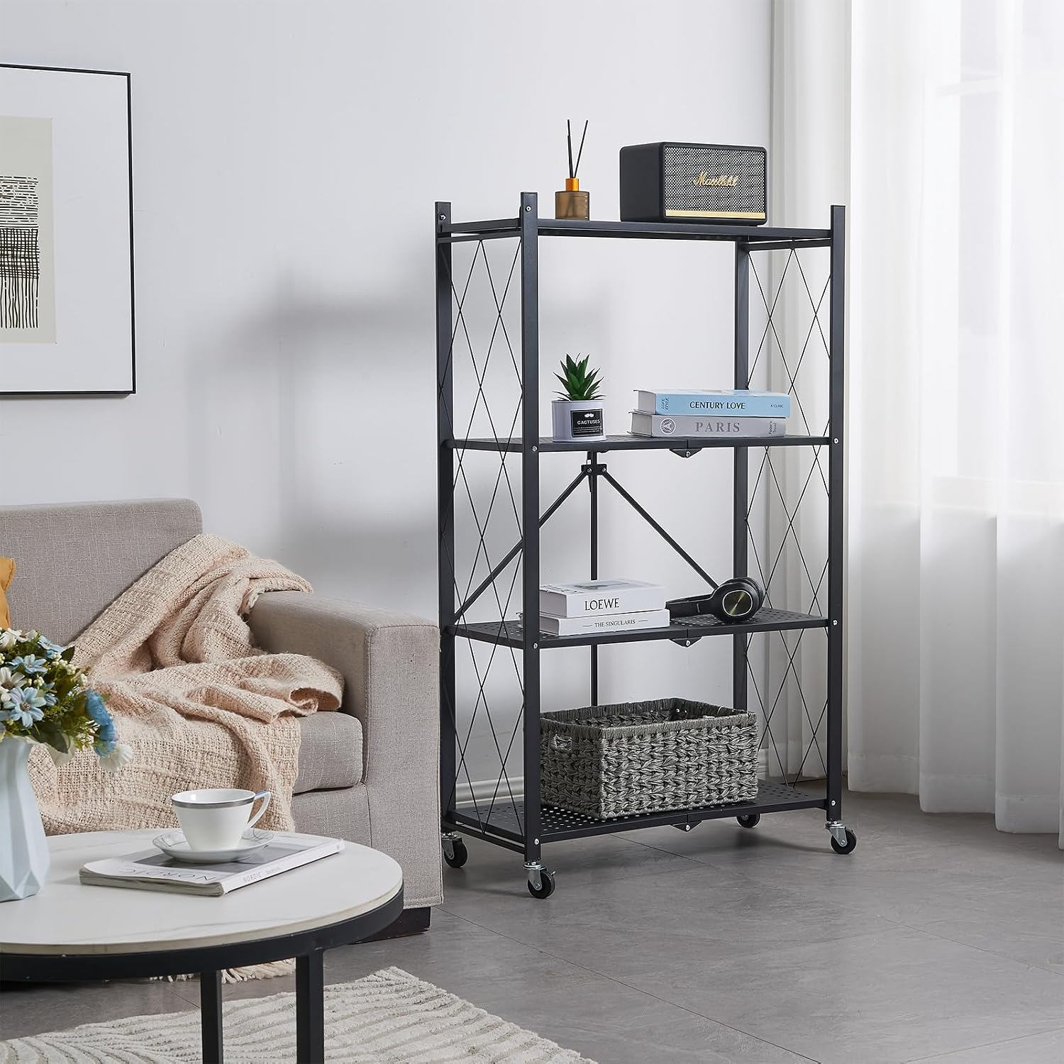 4-Tier Foldable Storage Shelves