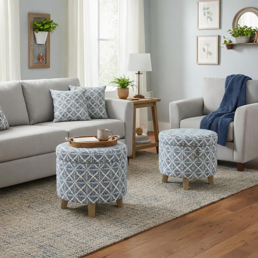 Homepop Round Storage Ottoman