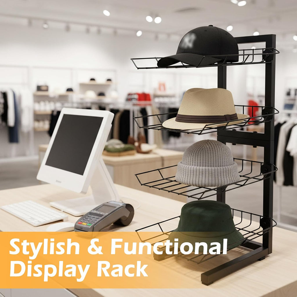 4 Tier Metal Hat Display Rack