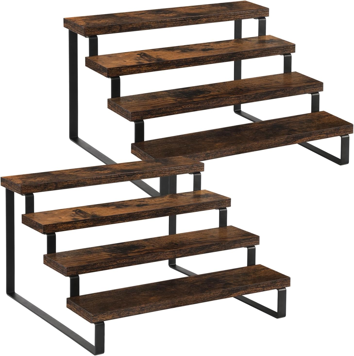 4 Tier Wooden Display Riser Stand 2 Pack