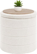 B FSOBEIIALEO Round Sherpa Storage Ottoman