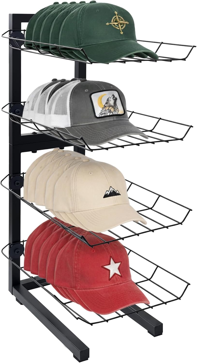4 Tier Metal Hat Display Rack