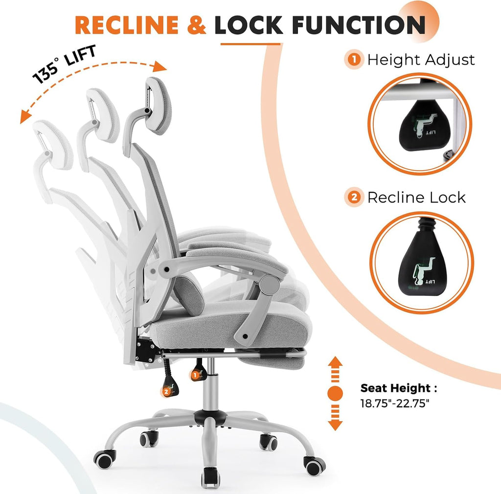 Sweetcrispy Mesh Office Chair Footrest