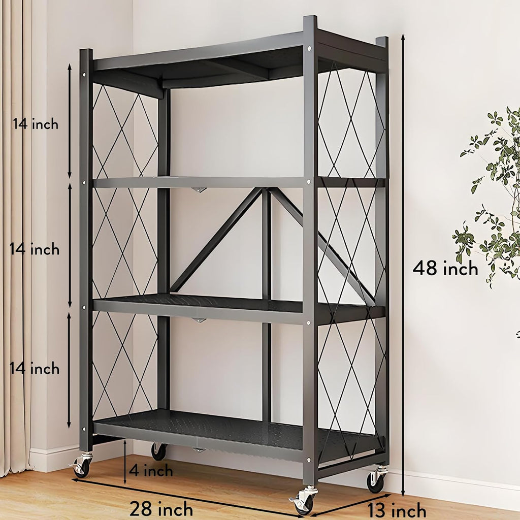4-Tier Foldable Metal Storage Shelves