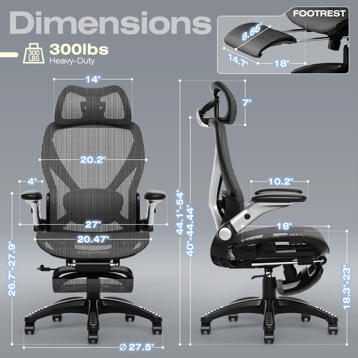 Mesh Office Chair Footrest