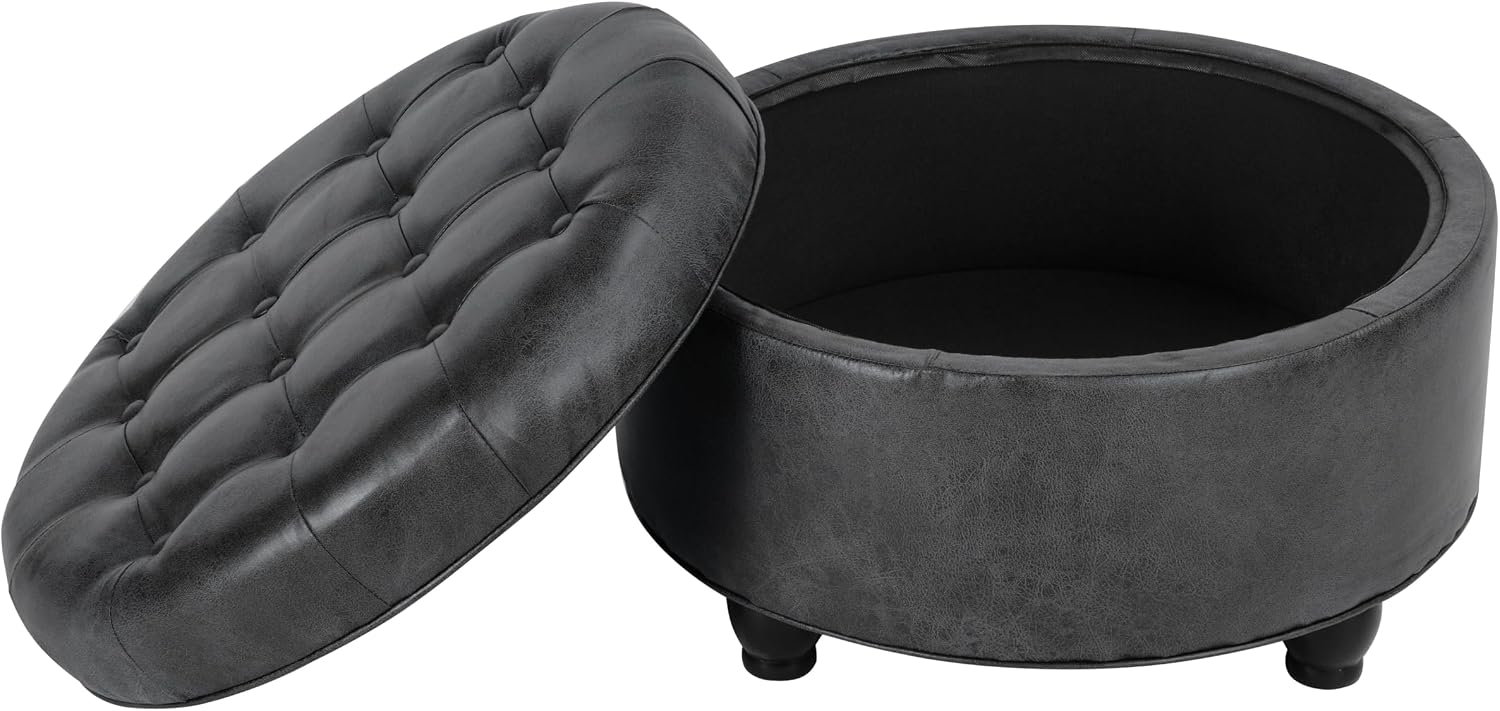 HomePop Round Storage Ottoman