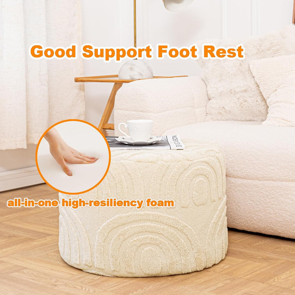 Asuprui Plush Fabric Ottoman Footrest