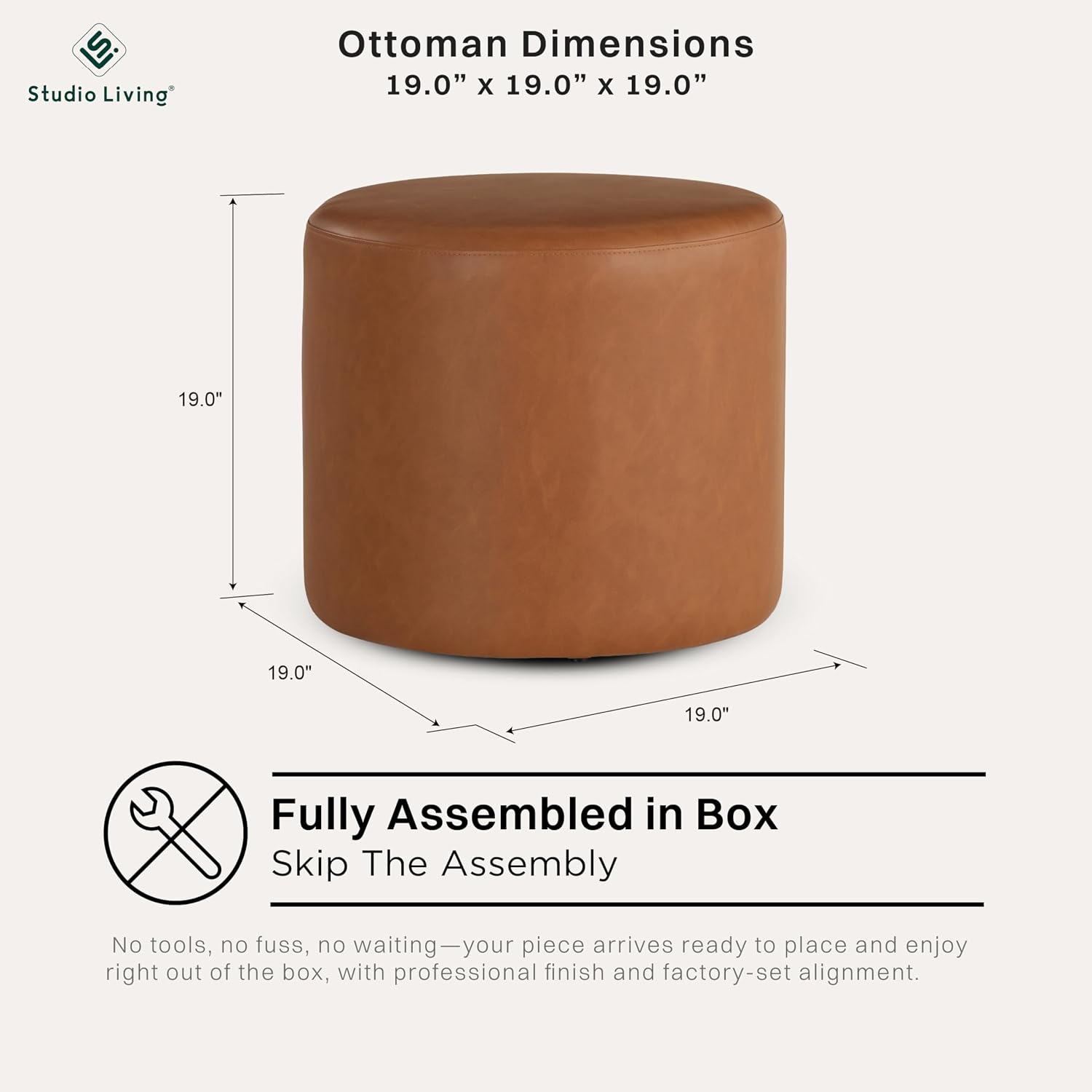 Lifestyle Solutions Wentworth Round Ottoman