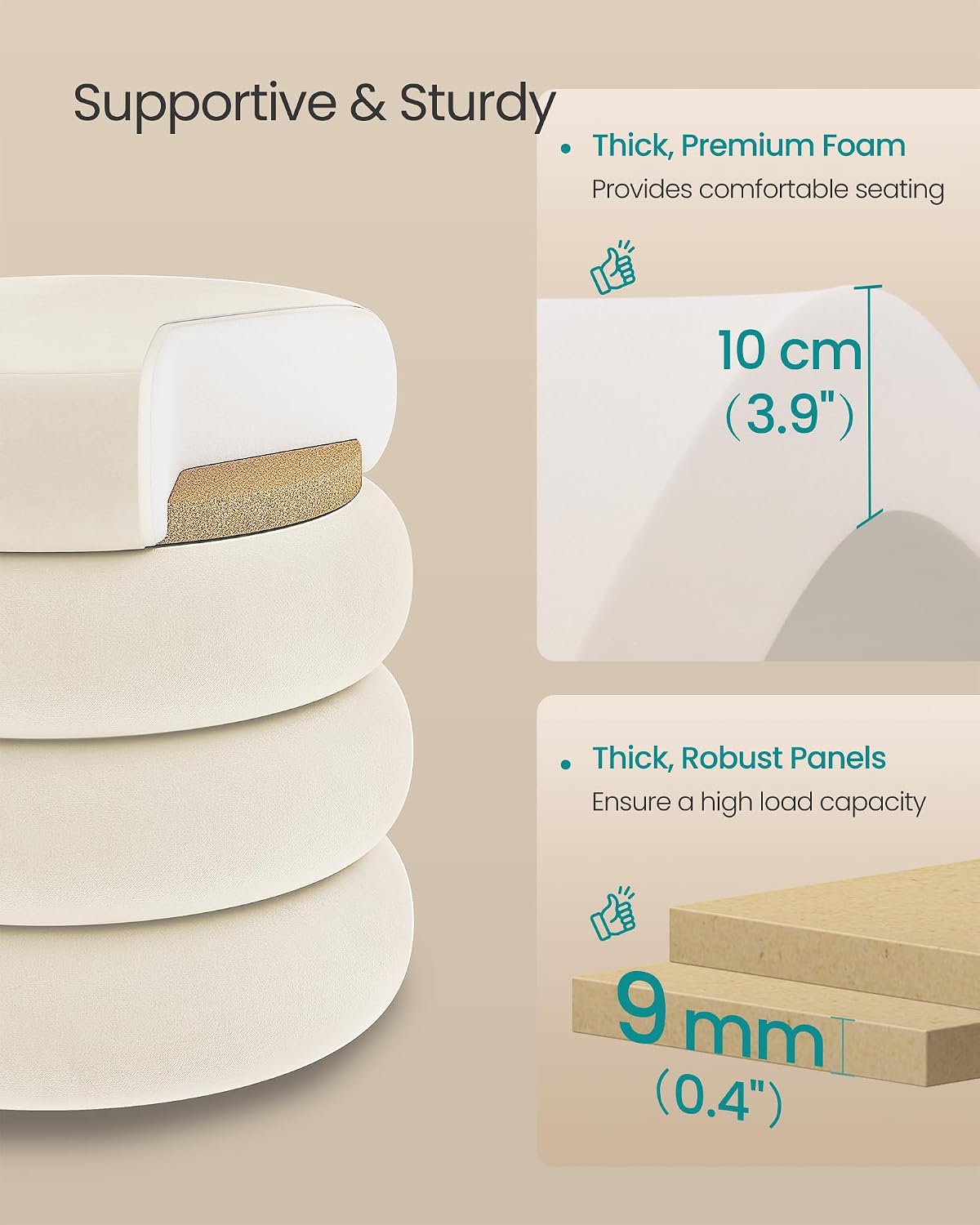Velvet Round Storage Ottoman