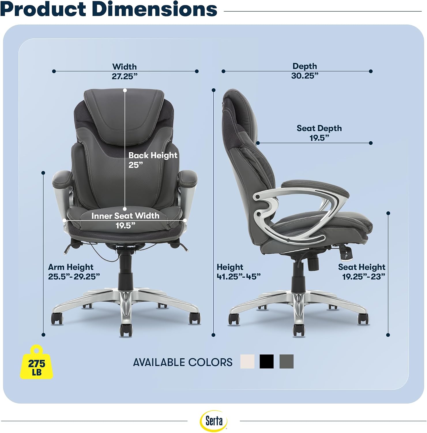 Serta Bryce Leather Executive Office Chair