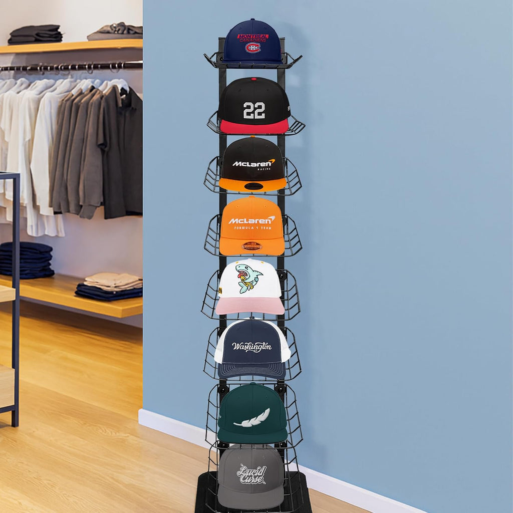 8 Tier Metal Hat Display Rack