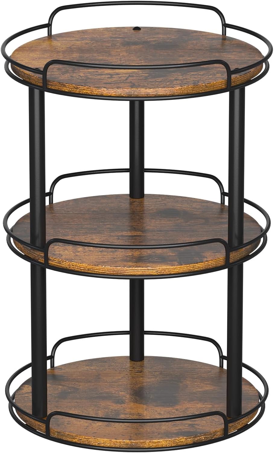 LAMU 3 Tier Wood Lazy Susan Organizer