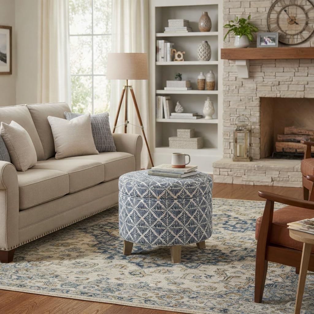 Homepop Round Storage Ottoman