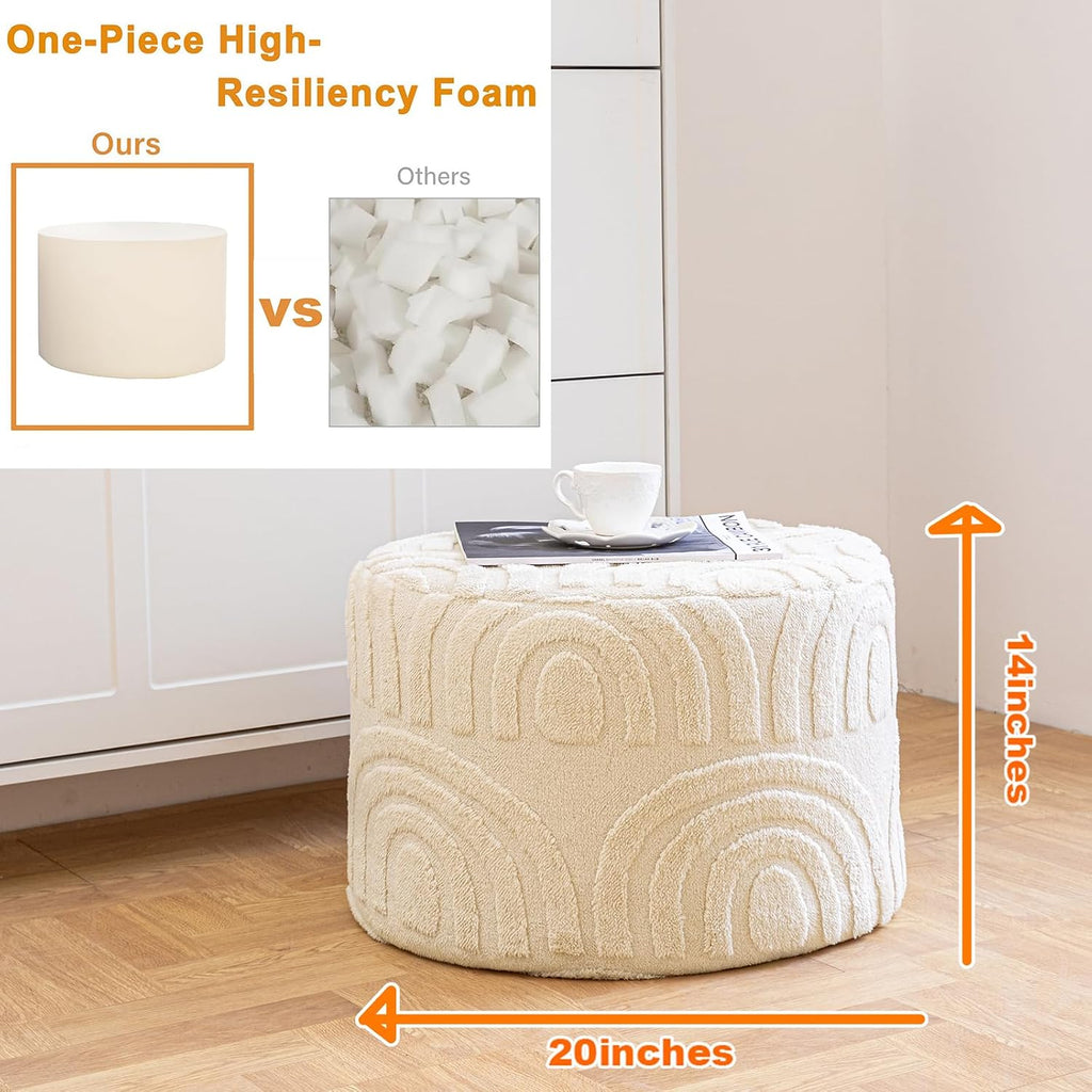 Asuprui Plush Fabric Ottoman Footrest
