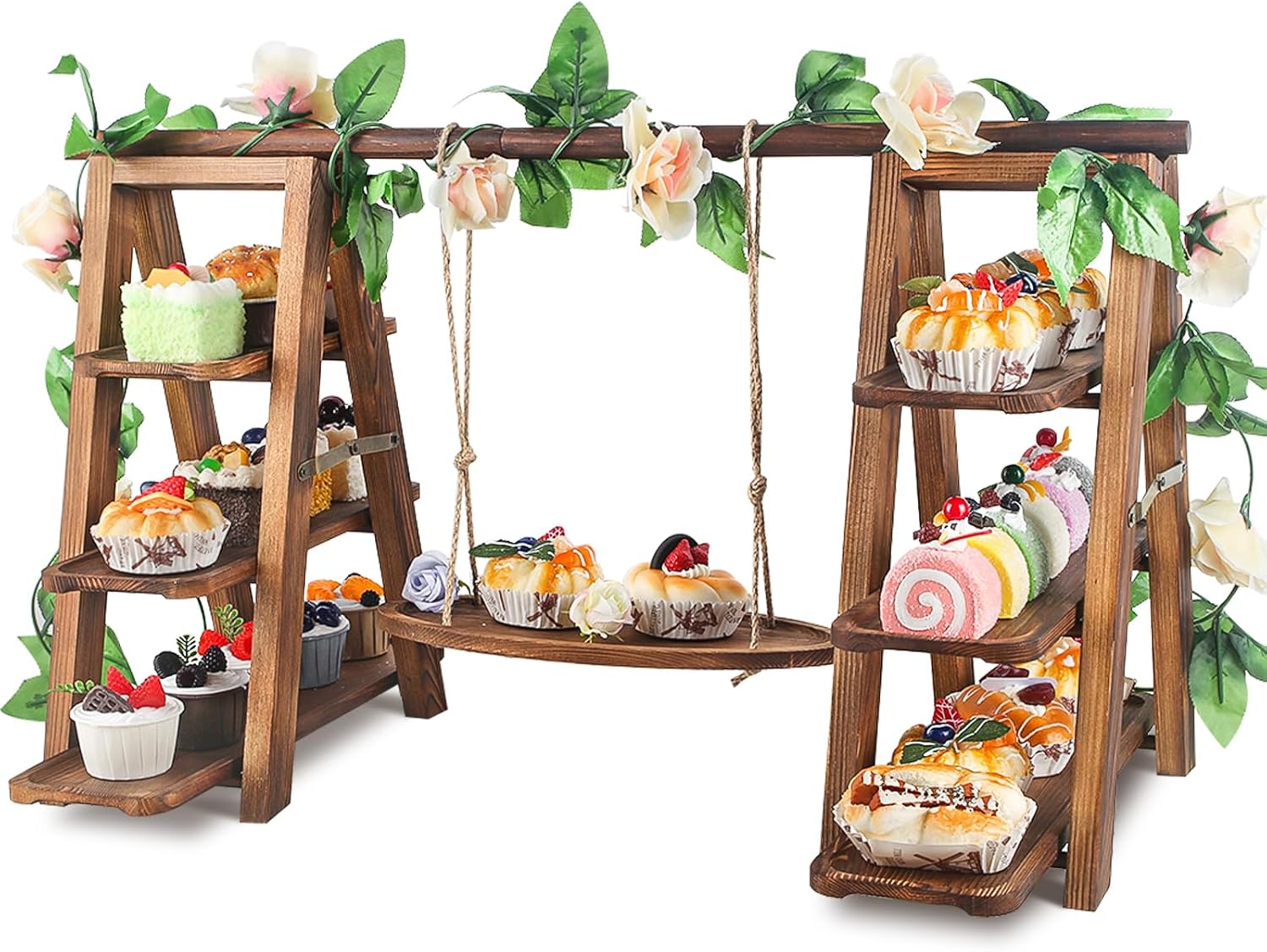 Wisreach 3 Tier Wooden Cupcake Stand