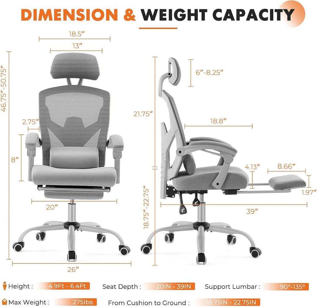 Sweetcrispy Mesh Office Chair Footrest