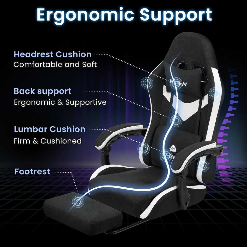 Fabric Gaming Chair Footrest