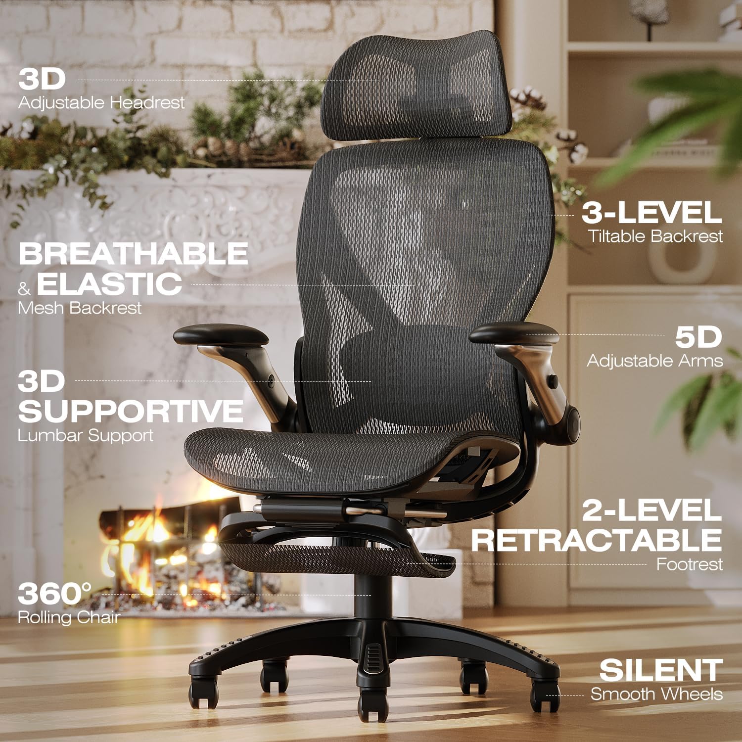 Mesh Office Chair Footrest