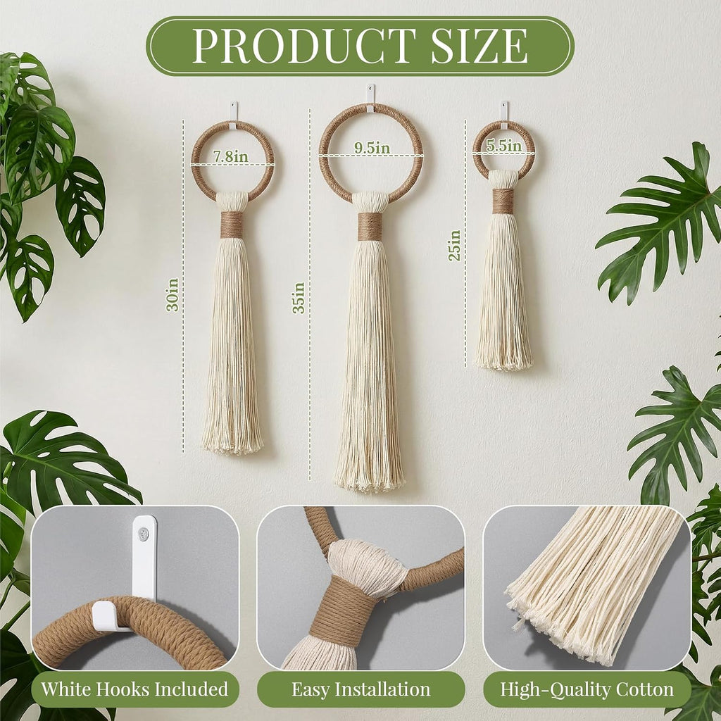 egeme 3pcs Macrame Wall Hanging