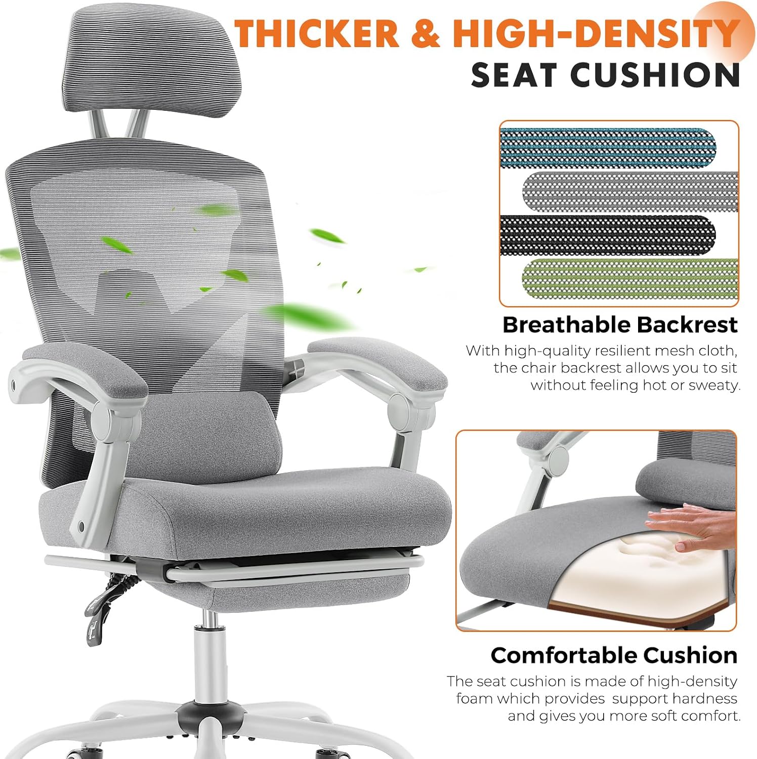 Sweetcrispy Mesh Office Chair Footrest