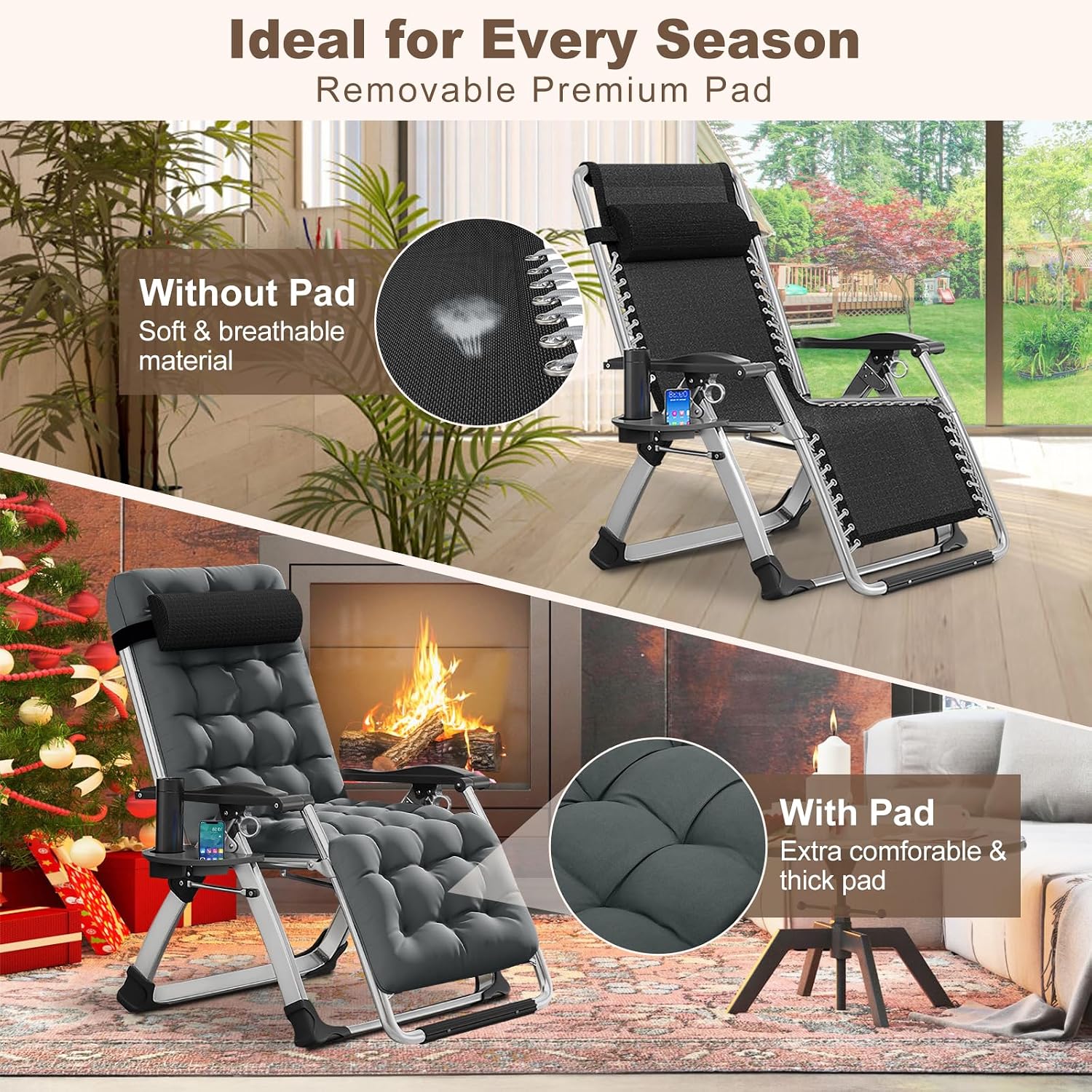 DoCred Folding Recliner Lounge Chair