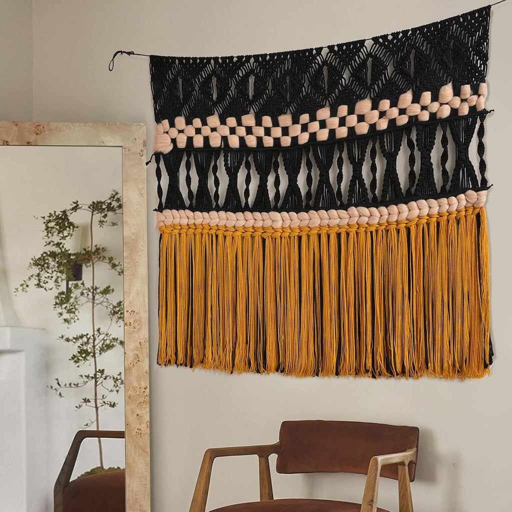 Black Macrame Wall Hanging