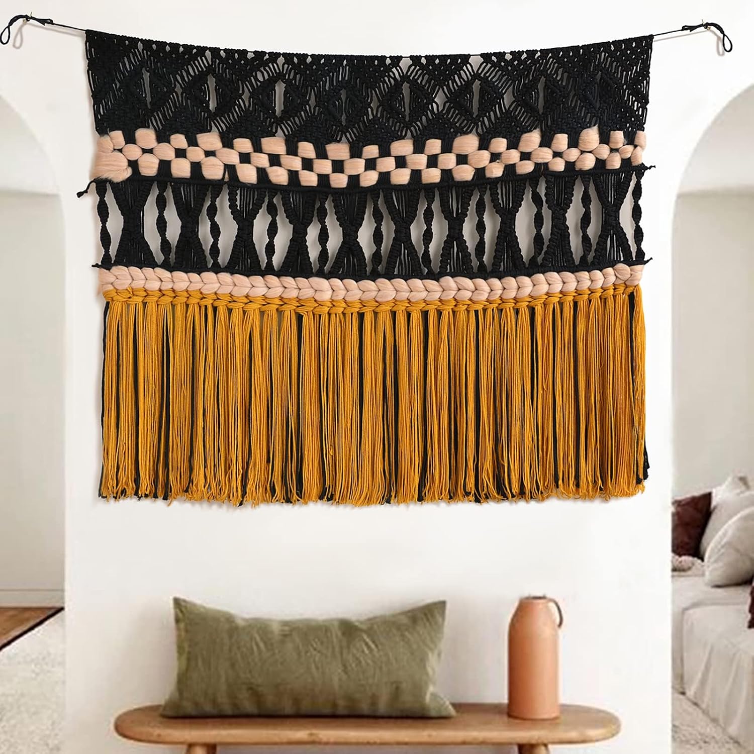 Black Macrame Wall Hanging