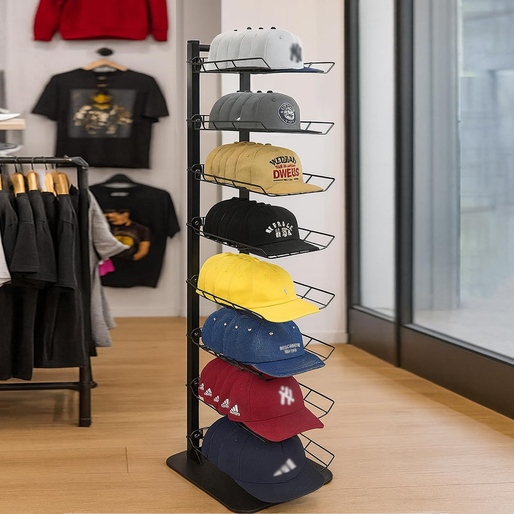 8 Tier Metal Hat Display Rack
