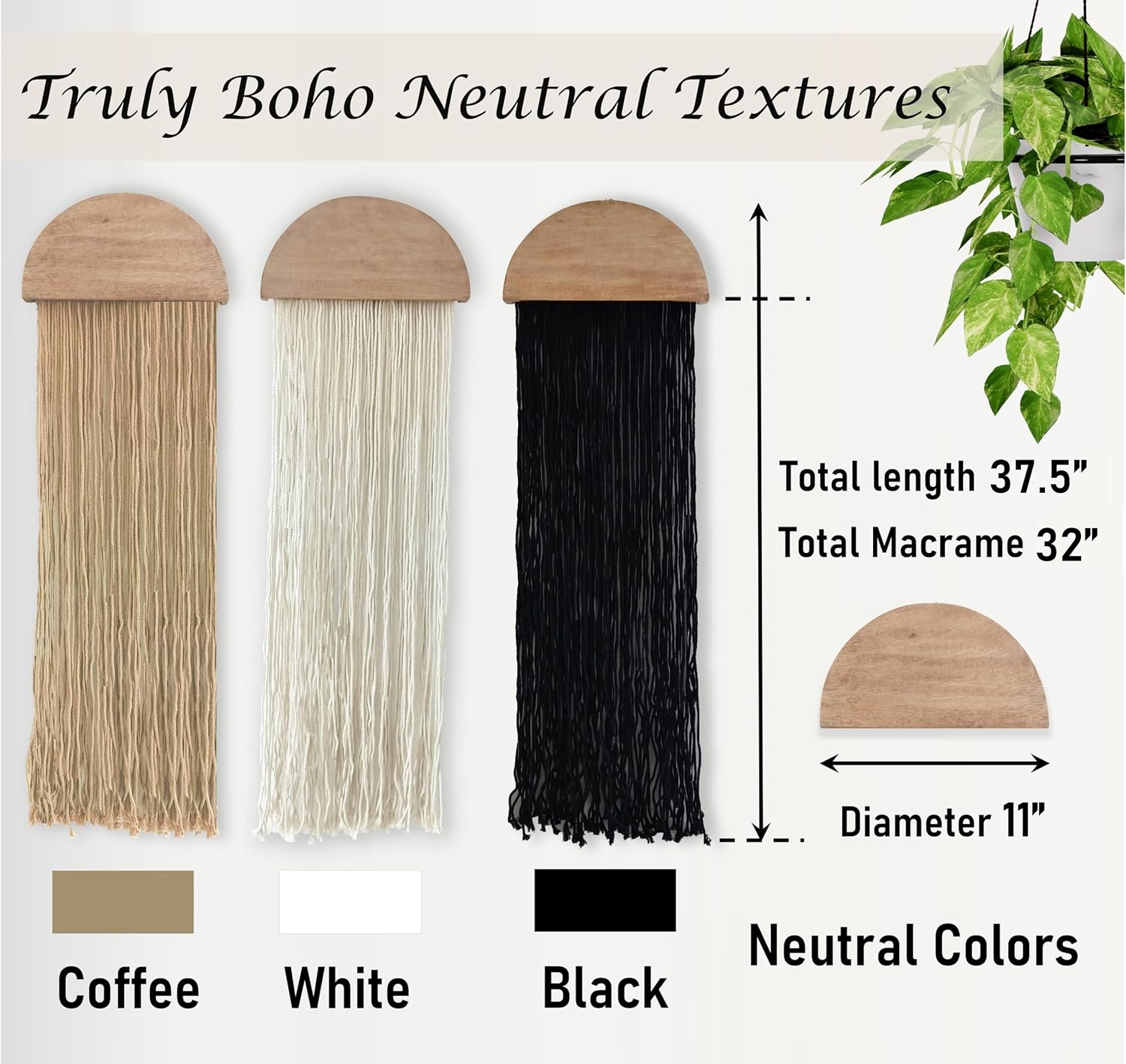Induslyfe 3pcs Macrame Wall Hanging