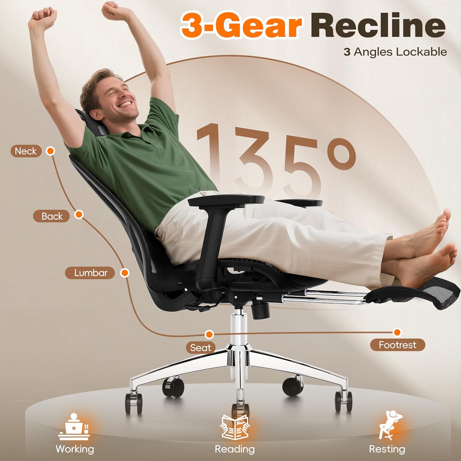 Mesh Office Chair Footrest