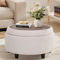 Fabric Round Storage Ottoman