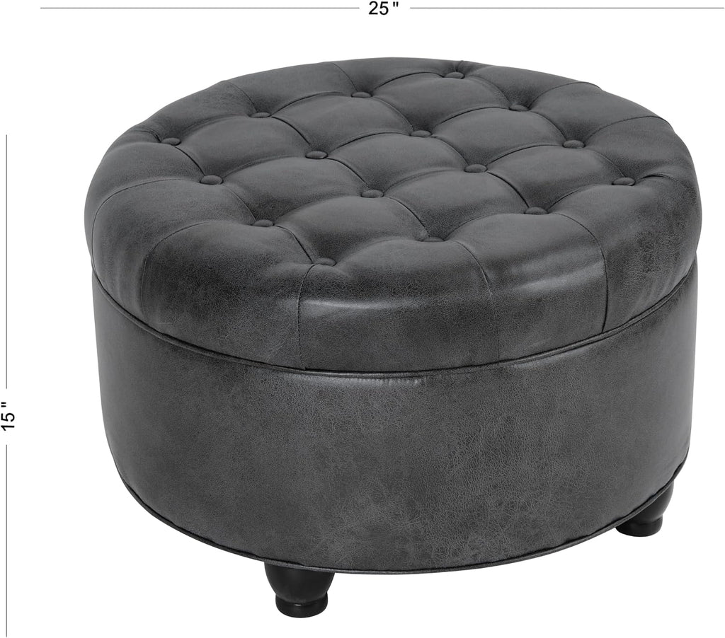 HomePop Round Storage Ottoman
