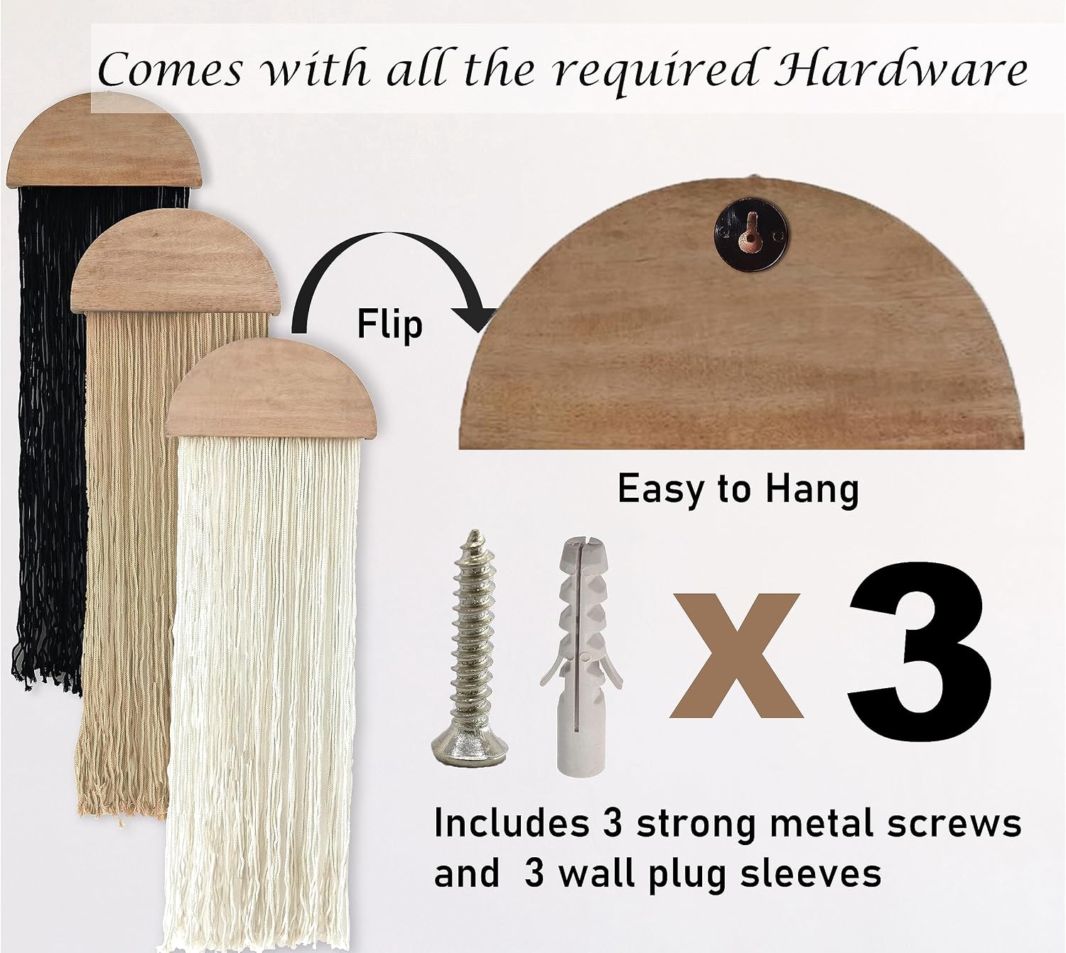Induslyfe 3pcs Macrame Wall Hanging
